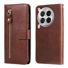 For Tecno Camon 30 Premier Fashion Calf Texture Zipper Leather Phone Case(Brown) - 1