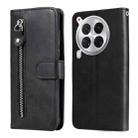 For Tecno Camon 30 Premier Fashion Calf Texture Zipper Leather Phone Case(Black) - 1