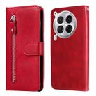 For Tecno Camon 30 Premier Fashion Calf Texture Zipper Leather Phone Case(Red) - 1