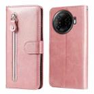 For Tecno Camon 30 Pro Fashion Calf Texture Zipper Leather Phone Case(Rose Gold) - 1