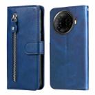 For Tecno Camon 30 Pro Fashion Calf Texture Zipper Leather Phone Case(Blue) - 1