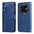 For Tecno Spark 30C Fashion Calf Texture Zipper Leather Phone Case(Blue) - 1