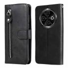 For Tecno Spark 30C Fashion Calf Texture Zipper Leather Phone Case(Black) - 1