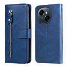For Tecno Spark Go 1 / Pop 9 / Spark Go 2025 Fashion Calf Texture Zipper Leather Phone Case(Blue) - 1
