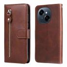 For Tecno Spark Go 1 / Pop 9 / Spark Go 2025 Fashion Calf Texture Zipper Leather Phone Case(Brown) - 1