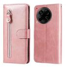 For Tecno Camon 30S / Camon 30S Pro Fashion Calf Texture Zipper Leather Phone Case(Rose Gold) - 1