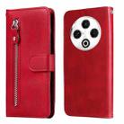 For Tecno Spark 30 4G Fashion Calf Texture Zipper Leather Phone Case(Red) - 1