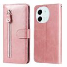 For Tecno Spark 30 5G / Pova 6 Neo 5G Fashion Calf Texture Zipper Leather Phone Case(Rose Gold) - 1