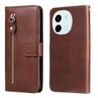 For Tecno Spark 30 5G / Pova 6 Neo 5G Fashion Calf Texture Zipper Leather Phone Case(Brown) - 1