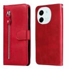 For Tecno Spark 30 5G / Pova 6 Neo 5G Fashion Calf Texture Zipper Leather Phone Case(Red) - 1