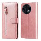 For Tecno Spark 30 Pro 4G Fashion Calf Texture Zipper Leather Phone Case(Rose Gold) - 1