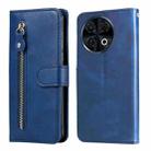 For Tecno Spark 30 Pro 4G Fashion Calf Texture Zipper Leather Phone Case(Blue) - 1