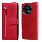 For Tecno Spark 30 Pro 4G Fashion Calf Texture Zipper Leather Phone Case(Red) - 1