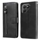 For Tecno Pova 7 5G Fashion Calf Texture Zipper Leather Phone Case(Black) - 1