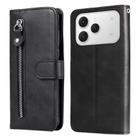 For Tecno Spark 40 4G Fashion Calf Texture Zipper Leather Phone Case(Black) - 1