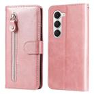 For Tecno Spark 40 Pro 4G Fashion Calf Texture Zipper Leather Phone Case(Rose Gold) - 1