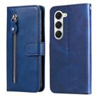 For Tecno Spark 40 Pro 4G Fashion Calf Texture Zipper Leather Phone Case(Blue) - 1