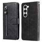 For Tecno Spark 40 Pro 4G Fashion Calf Texture Zipper Leather Phone Case(Black) - 1