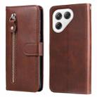For Tecno Pova 7 Ultra 5G Fashion Calf Texture Zipper Leather Phone Case(Brown) - 1