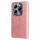 For Infinix Hot 40 / Hot 40 Pro Fashion Calf Texture Zipper Leather Phone Case(Rose Gold) - 3