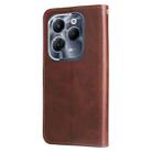 For Infinix Hot 40 / Hot 40 Pro Fashion Calf Texture Zipper Leather Phone Case(Brown) - 3