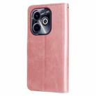 For Infinix Hot 40i Fashion Calf Texture Zipper Leather Phone Case(Rose Gold) - 3