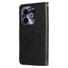 For Infinix Hot 40i Fashion Calf Texture Zipper Leather Phone Case(Black) - 3