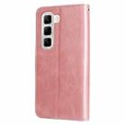 For Infinix Hot 50 4G Fashion Calf Texture Zipper Leather Phone Case(Rose Gold) - 3