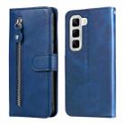 For Infinix Hot 50 4G Fashion Calf Texture Zipper Leather Phone Case(Blue) - 1