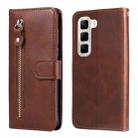 For Infinix Hot 50 4G Fashion Calf Texture Zipper Leather Phone Case(Brown) - 1