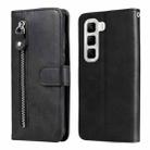 For Infinix Hot 50 4G Fashion Calf Texture Zipper Leather Phone Case(Black) - 1