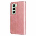 For Infinix Hot 50 5G Fashion Calf Texture Zipper Leather Phone Case(Rose Gold) - 3