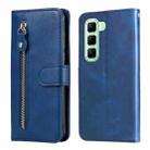 For Infinix Hot 50 5G Fashion Calf Texture Zipper Leather Phone Case(Blue) - 1