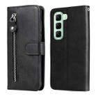 For Infinix Hot 50 5G Fashion Calf Texture Zipper Leather Phone Case(Black) - 1