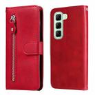 For Infinix Hot 50 5G Fashion Calf Texture Zipper Leather Phone Case(Red) - 1