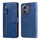 For Infinix Hot 50i / Smart 9 Fashion Calf Texture Zipper Leather Phone Case(Blue) - 1