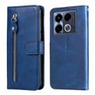 For Infinix Note 40 4G Fashion Calf Texture Zipper Leather Phone Case(Blue) - 1