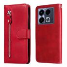 For Infinix Note 40 4G Fashion Calf Texture Zipper Leather Phone Case(Red) - 1