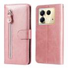 For Infinix Note 40 5G Fashion Calf Texture Zipper Leather Phone Case(Rose Gold) - 1