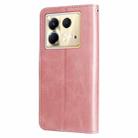 For Infinix Note 40 5G Fashion Calf Texture Zipper Leather Phone Case(Rose Gold) - 3