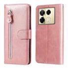 For Infinix Note 40 Pro 4G / 5G / Note 40 Pro+ Fashion Calf Texture Zipper Leather Phone Case(Rose Gold) - 1