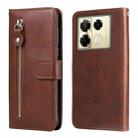 For Infinix Note 40 Pro 4G / 5G / Note 40 Pro+ Fashion Calf Texture Zipper Leather Phone Case(Brown) - 1