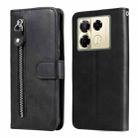 For Infinix Note 40 Pro 4G / 5G / Note 40 Pro+ Fashion Calf Texture Zipper Leather Phone Case(Black) - 1