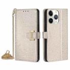 For iPhone 11 Pro Max POLA Crossbody Chain I-Shape Buckle Sequins Leather Phone Case(White) - 1