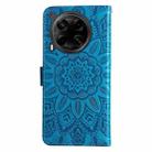 For Tecno Camon 30 4G / 5G Embossed Sunflower Leather Phone Case(Blue) - 3