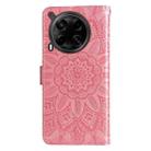 For Tecno Camon 30 4G / 5G Embossed Sunflower Leather Phone Case(Pink) - 3