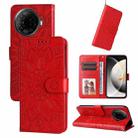 For Tecno Camon 30 Pro Embossed Sunflower Leather Phone Case(Red) - 1