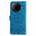 For Tecno Camon 30 Pro Embossed Sunflower Leather Phone Case(Blue) - 3