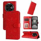 For Tecno Spark 30C Embossed Sunflower Leather Phone Case(Red) - 1