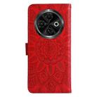 For Tecno Spark 30C Embossed Sunflower Leather Phone Case(Red) - 3